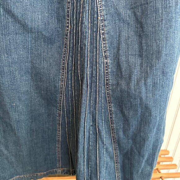 Venezia Denim Maxi Skirt Size 18 Cotton & Spandex Blend Blue Back Pocket & Slit - Picture 8 of 8